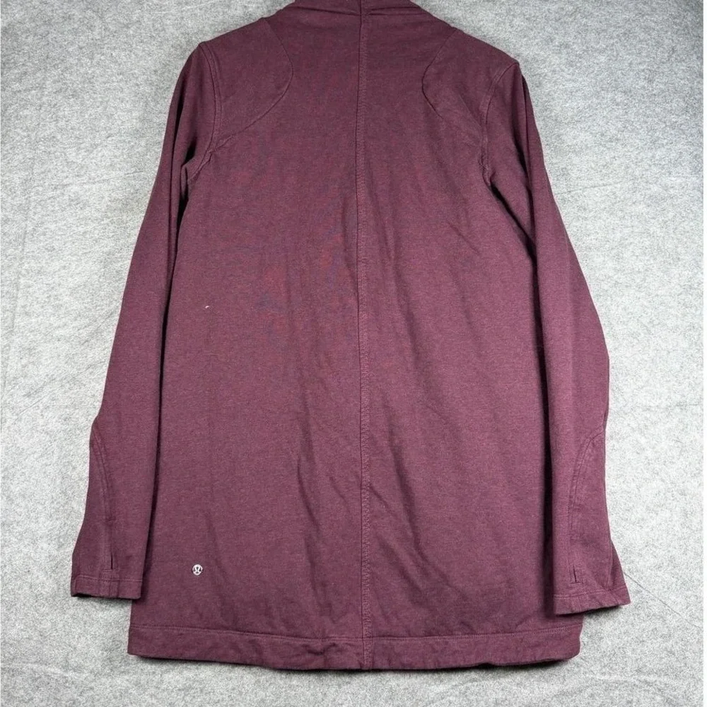 Lululemon Burgundy Heathered Wrap‎ Jacket Funnel Neck Asymmetrical Snap Size 10